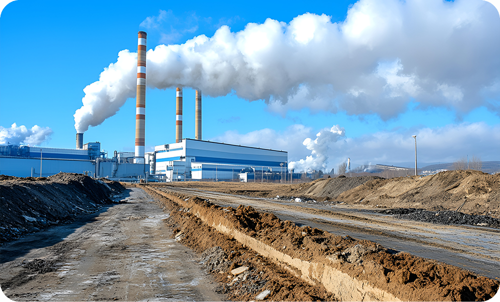 Waste management facility (incineration plant), illustrating Mingkai Environmental’s custom bag cage solutions for dioxins and heavy metal filtration.