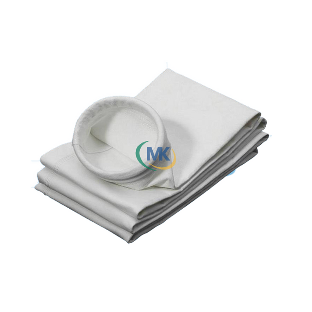 Polyester Dust Filter Bag with PTFE Membrane by Wuxi Mingkai 500gsm 1.6mm Heat Setting Coated 130℃ Continuous