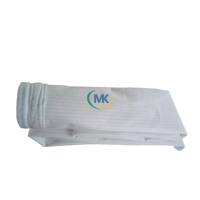 A detailed view of a Three - proof Needle Punched Dust Filter Bag, showing its dense and uniform needle - punched structure. The bag is made of high - quality blended fibers, with a special treatment on the surface to achieve water - proof, oil - proof, and anti - static properties. The water - proof treatment can prevent the penetration of water droplets, even in a high - humidity environment; the oil - proof treatment makes it resistant to oil stains and easy to clean; the anti - static treatment can effectively prevent the generation of static electricity, reducing the risk of explosion in a dusty environment. The edges of the bag are neatly stitched, and there is a reinforced ring at the opening to ensure firm installation and long - term use.