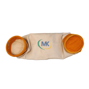 Glass Fiber Membrane Coated Filter Bag - Front View on White Background, Woven Surface with Uniform Membrane Coating