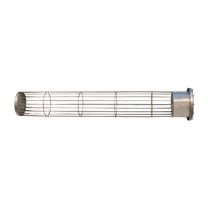 Custom Stainless Steel Filter Cage - Front View on White Background, 3m Length with Reinforced Vertical Wires & Customizable Diameter (150mm/200mm)