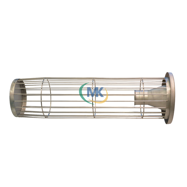 Stainless Steel Passivated Filter Cage - Front View on White Background, Smooth Passivated Surface for Corrosion Resistance