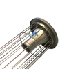 Side View of Passivated Filter Cage - White Background, 2.1m Length with Passivated Stainless Steel Frame