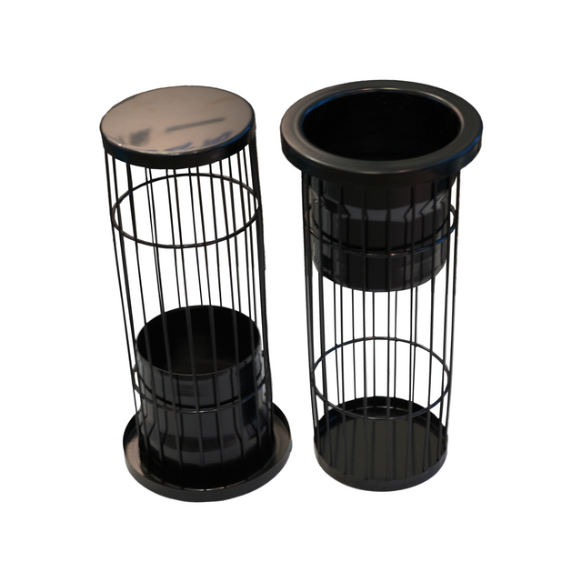 Electrophoretic Coated Filter Cage - Front View on White Background, Anti-Stick Surface for Bag Compatibility