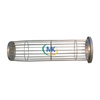 Side View of Passivated Filter Cage - White Background, 2.1m Length with Passivated Stainless Steel Frame